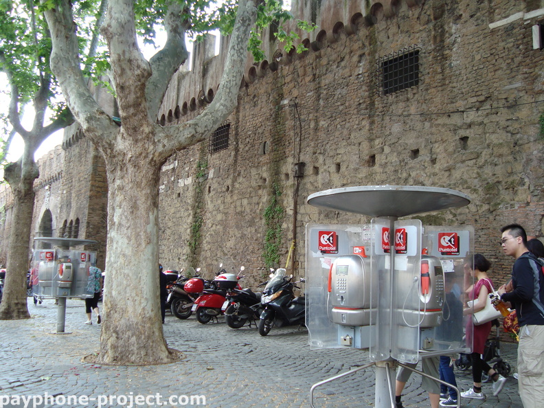 Glass pay phone booths in Vatican Square.