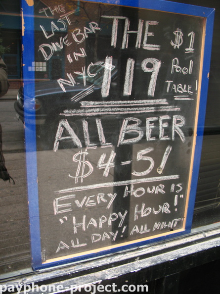 The 119 Bar . November, 2009.