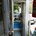 The phone booth at 101st Street and West End Avenue is also in pretty good condition, though somewhat obscured by scaffolding.