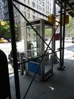 The phone booth at 101st Street and West End Avenue is also in pretty good condition, though somewhat obscured by scaffolding.