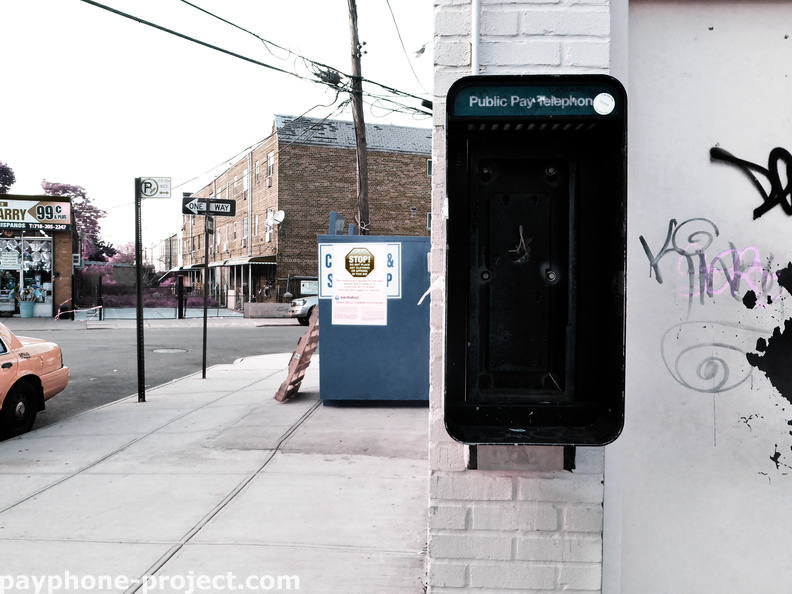 Abandoned Payphone Enclosure. Broadway and 63rd St. Woodside, Queens.