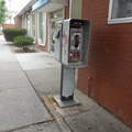 (718) 429-8136, (718) 899-9409. Two payphones abandoned by Verizon. Maspeth Library, Queens.