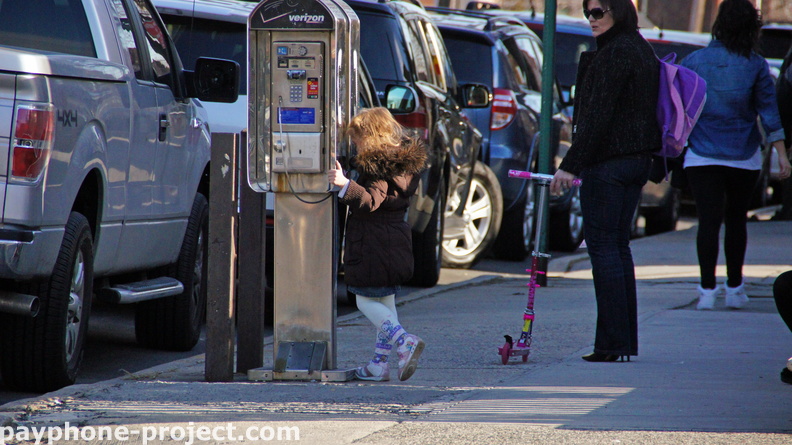 People Using New York City Payphones.