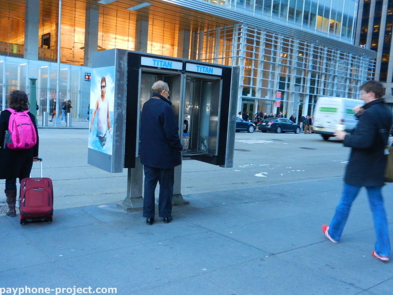 People Using New York City Payphones.