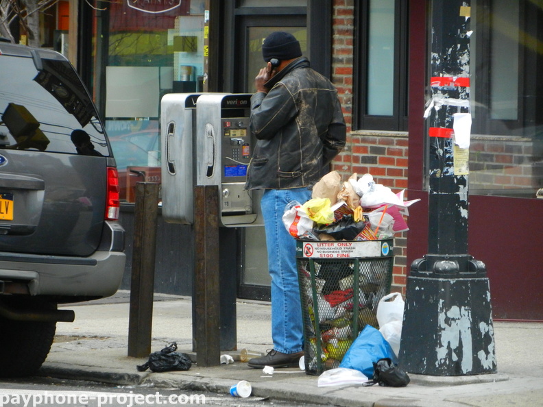 People Using New York City Payphones.