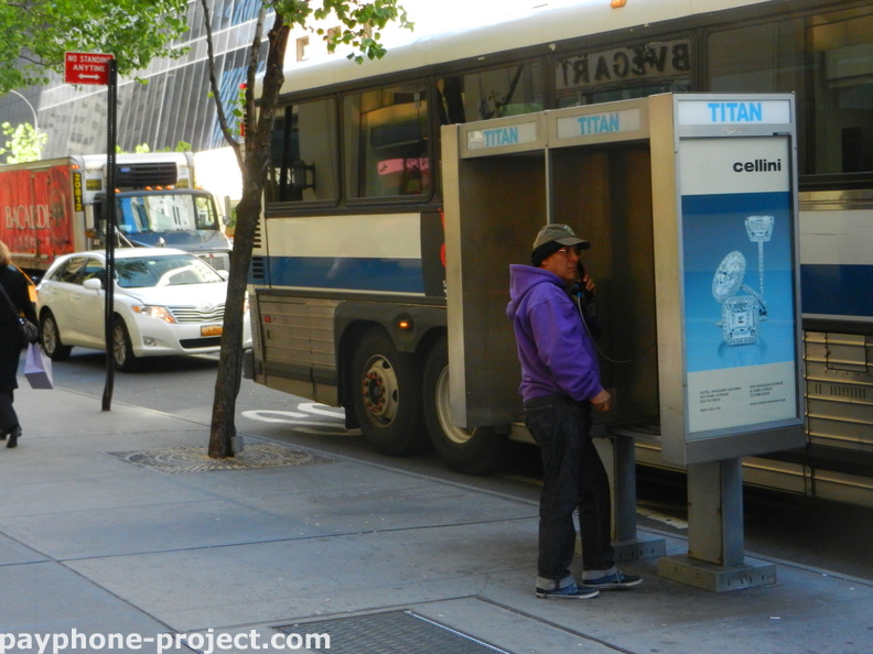 People Using New York City Payphones.