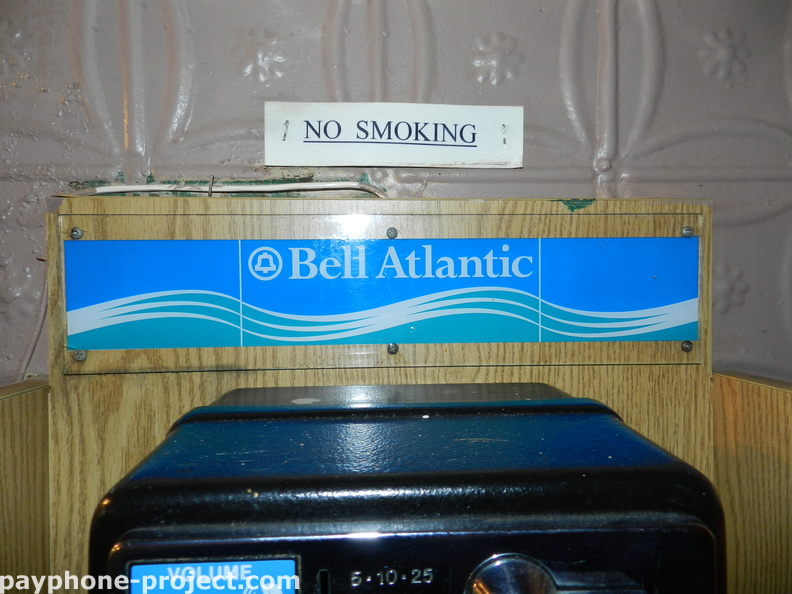 This abandoned Verizon payphone still sports another telephonic relic: the Bell Atlantic logo.