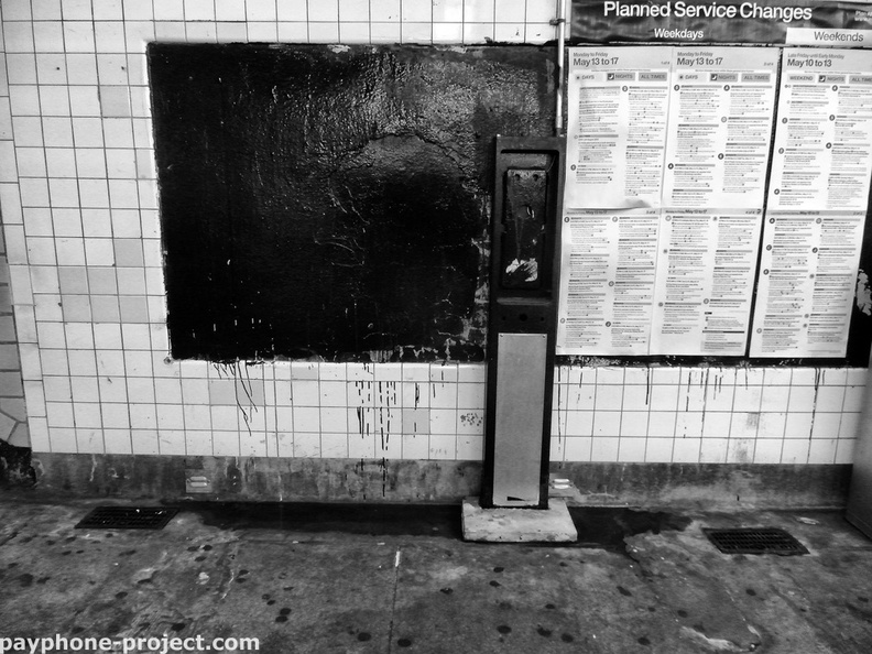 Nassau Ave. Subway, Greenpoint. Abandoned Payphone Carcass.