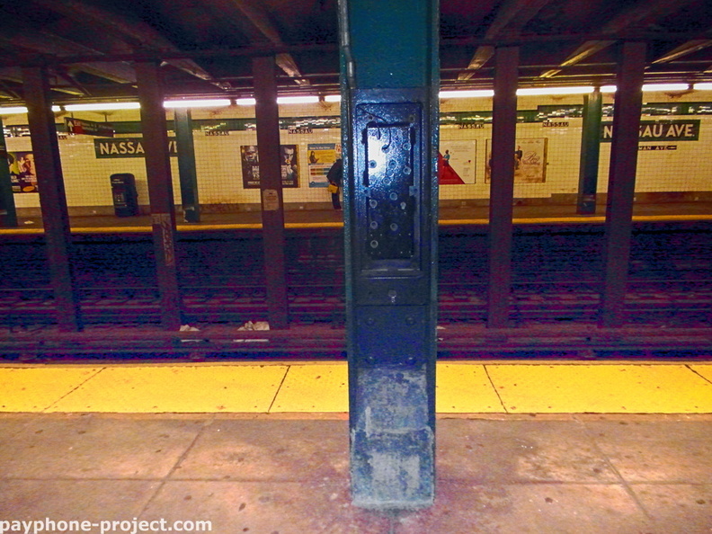 Nassau Ave. Subway, Greenpoint. Abandoned Payphone Carcass.