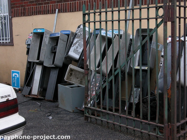 A payphone graveyard on Vernon Boulevard, Long Island City