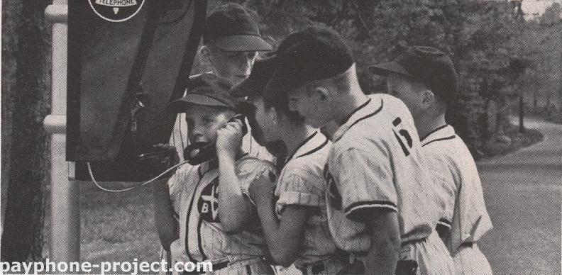 Bell Telephone System, 1963: Public phones are found in the likeliest places!