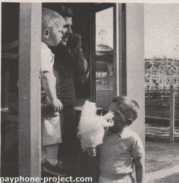 Bell Telephone System, 1963: Public phones are found in the likeliest places!