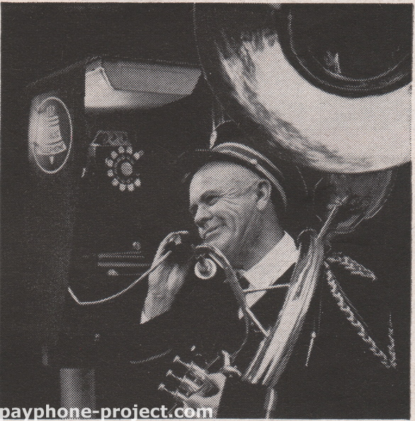 Bell Telephone System, 1963: Public phones are found in the likeliest places!