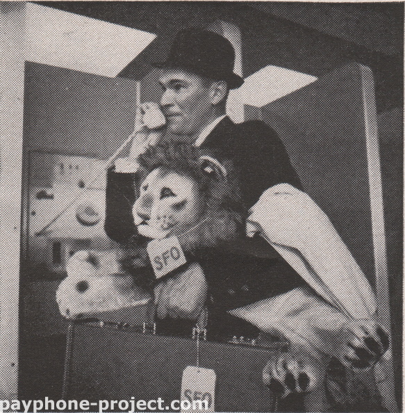 Bell Telephone System, 1963: Public phones are found in the likeliest places!