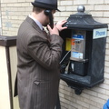 Market Square Payphone Pittsburgh PA (me on the phone)