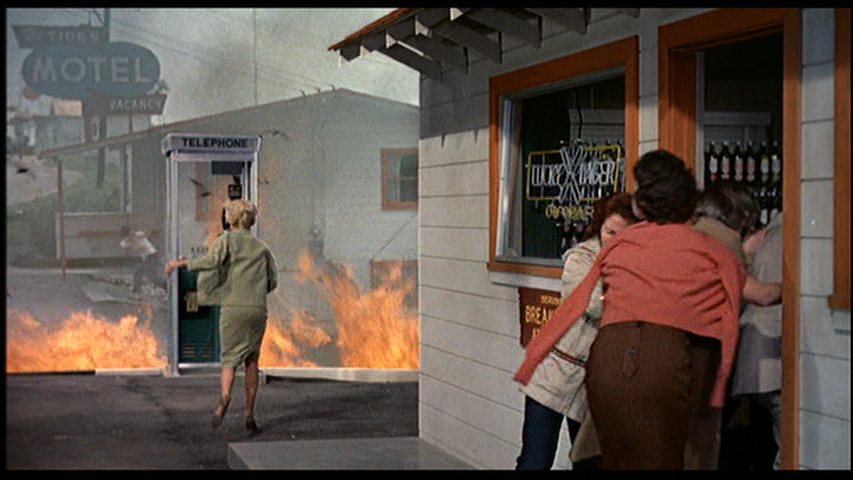 The Birds, Phone Booth Scene