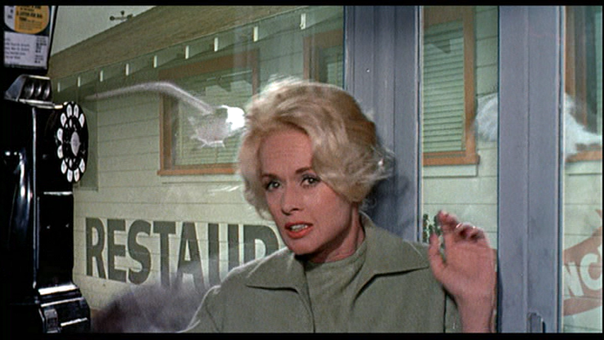 The Birds, Phone Booth Scene