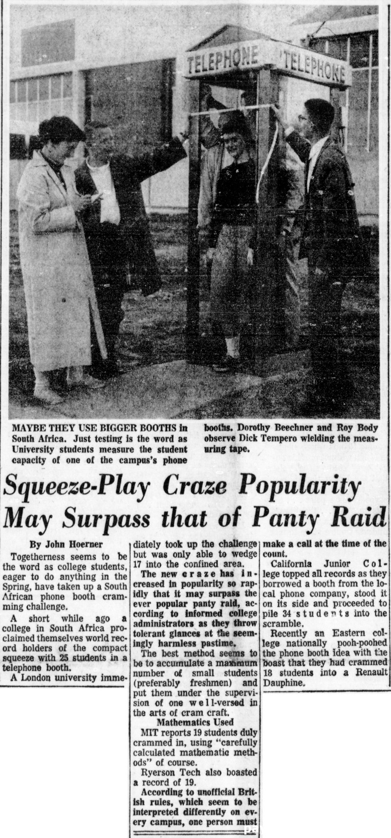 “Squeeze-Play Craze” Reaches Nebraska – April, 1959