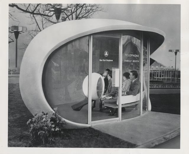 Futuristic Family Telephone Booth. World’s Fair, 1938-1939.