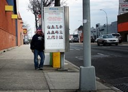 Payphone User: Northern Boulevard in Queens, NYC.