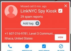 LinkNYC on Truecaller: 29 Spam Reports and Counting
