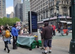 LinkNYC Herald Square. Securing Kiosks From Vandals With Street Vendor Tables