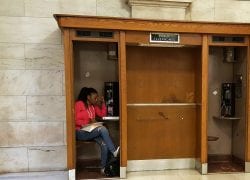 At the NYPL, Where Payphones Don’t Work But the Booths are Cozy