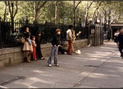 1977. Kodachrome Slide. Phone Booths at Central Park West.