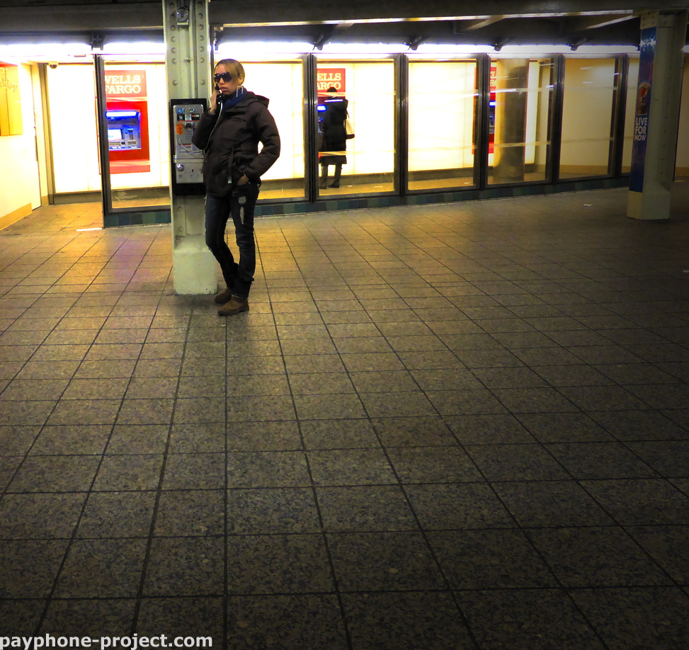 Times Square Payphone User