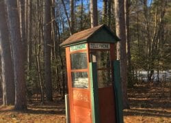 A Wood Phone Booth in the Adirondacks.