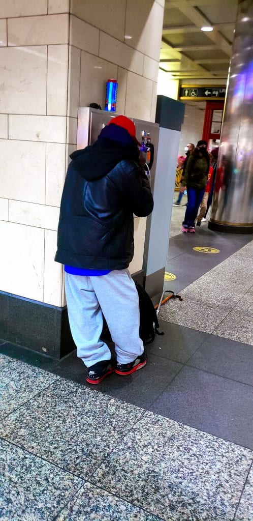 Penn Station Payphone User Today