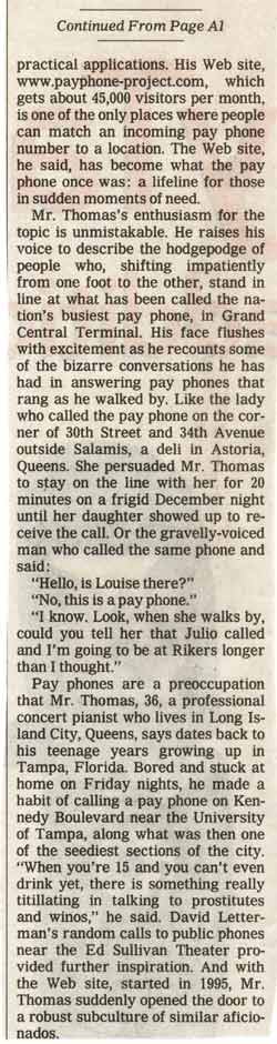 Payphones A1 New York Times