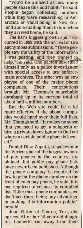 Payphones A1 New York Times