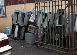 The Old Payphone Graveyard in Astoria. January, 2003.